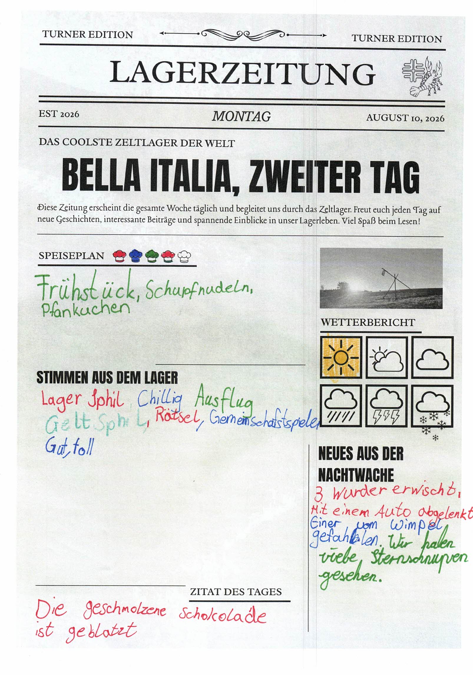 Lagerzeitung Montag